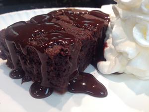Chocolate a l'Orange Brownie with Chili Orange Chocolate Sauce Chocolate a l'Orange Brownie with Chili Orange Chocolate Sauce